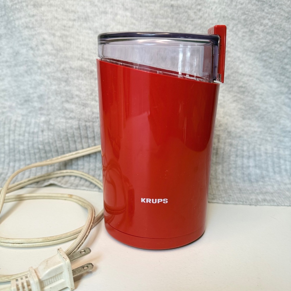 Vintage Krups Type 203 Electric Coffee Grinder Red Blade Mill 160W Made in HK